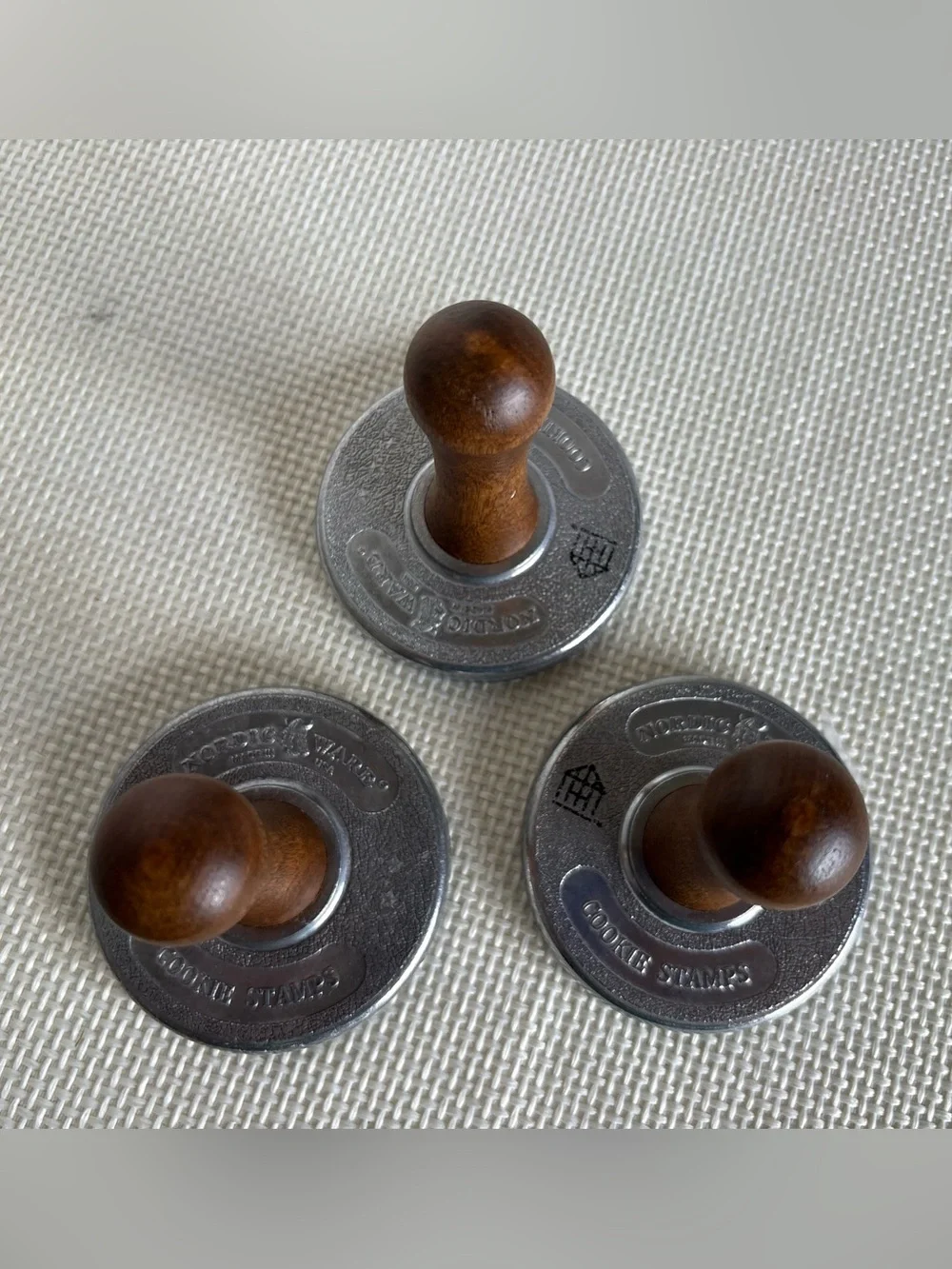 Hearth and Hand Magnolia Snowflake Cookie Stamps Press 3pc Set 2021 Metal Wood